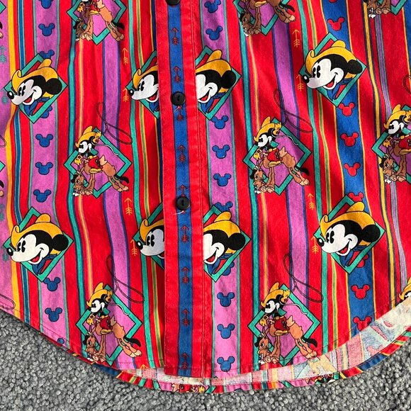 Vintage 90s Disney Mickey Mouse Western Button-Down Shirt - Unisex Sz. S - VGUC - Picture 4 of 16